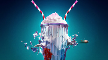 Картинка кино+фильмы gunpowder+milkshake коктейль стакан пуля