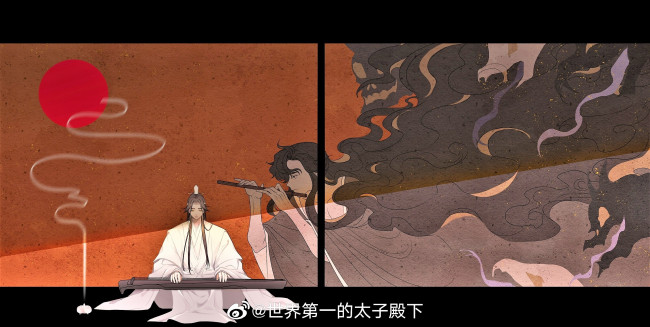 Обои картинки фото аниме, mo dao zu shi, вэй, усянь, лань, ванцзы, гуцинь, флейта