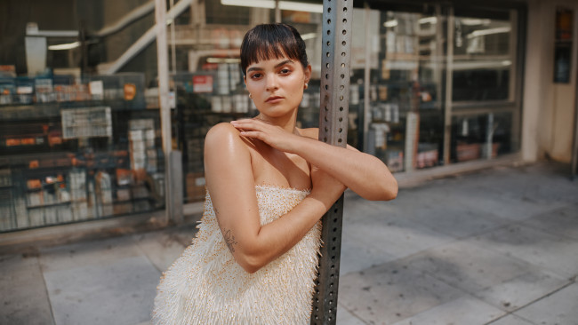 Обои картинки фото brianna hildebrand wonderland magazine 2024, девушки, - брюнетки,  шатенки, журнал, brianna, hildebrand, актриса, брианна, хильдебранд, add, author, платье, emilia, wickstead, серьги, agme