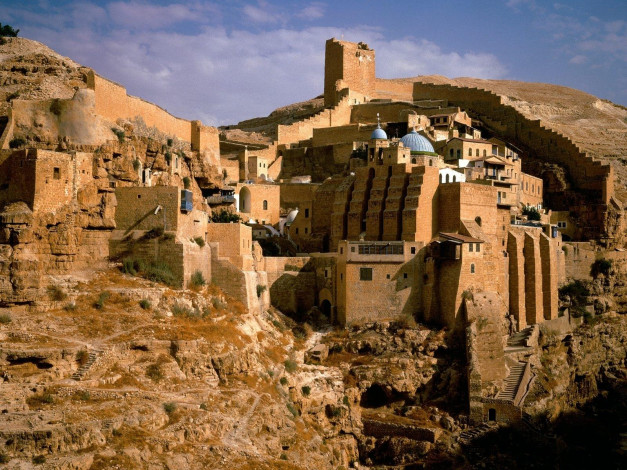 Обои картинки фото mar, saba, monastery, juda, desert, israel, города, православные, церкви, монастыри