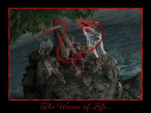 Картинка 3д графика fantasy фантазия девушки камень дерево
