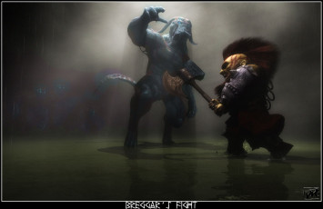 Картинка 3д графика fantasy фантазия топор существа