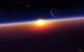 Картинка космос арт планеты sunrise