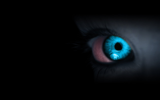 Обои картинки фото 3д, графика, 3d, eyes, глаза, темнота, голубой, глаз