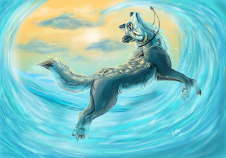 Картинка рисованные животные сказочные мифические собака