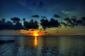 Картинка природа восходы закаты солнце горизонт океан