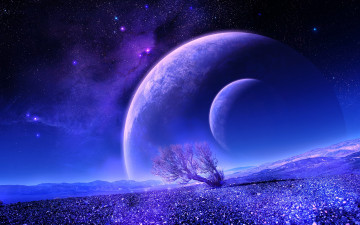 Картинка 3д графика atmosphere mood атмосфера настроения поверхность ночь планеты звезды