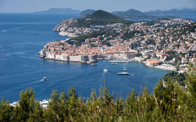 Обои картинки фото города, дубровник, хорватия, побережье, море, панорама