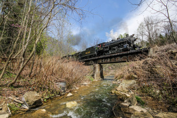 Картинка техника паровозы паровоз рельсы железная дорога вагоны