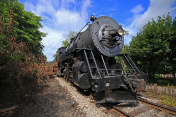 Картинка техника паровозы вагоны железная дорога рельсы паровоз
