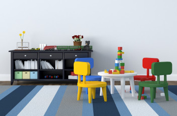 обоя интерьер, детская комната, стиль, мебель, игрушки, детская