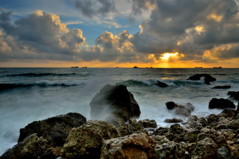 Картинка природа восходы закаты берег закат море
