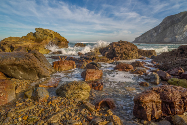 Обои картинки фото природа, побережье, океан, скалы, камни, прибой