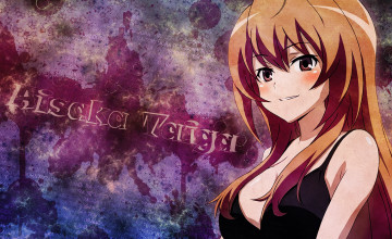 обоя аниме, toradora, девушка, взгляд, фон