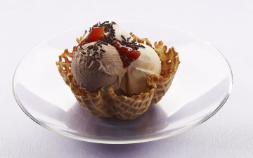 Картинка еда мороженое +десерты вафельный стаканчик шоколадное