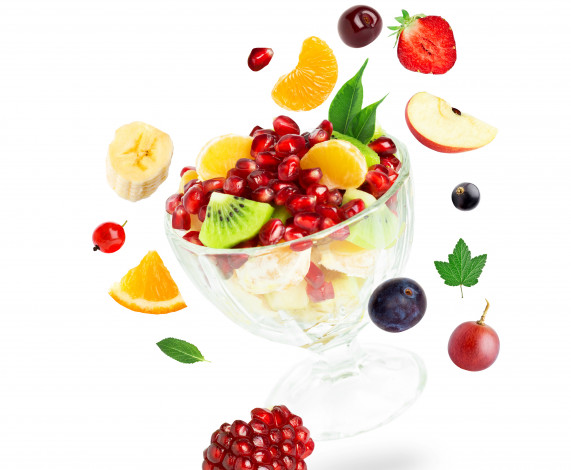 Обои картинки фото еда, фрукты,  ягоды, вишня, гранат, банан, киви, яблоко, fruits, strawberry, berry, apple, orange, pomegranate, смородина, черника, клубника, апельсин, мандарин