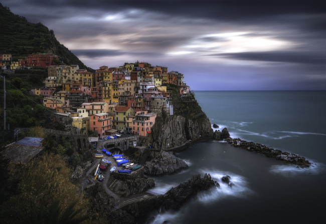 Обои картинки фото manarola, города, - панорамы, побережье