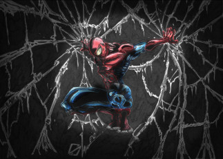 Картинка рисованное комиксы человек паук