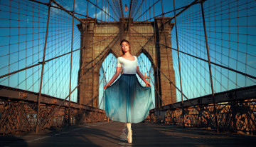 Картинка девушки -+брюнетки +шатенки девушка бруклинский мост балетная пачка