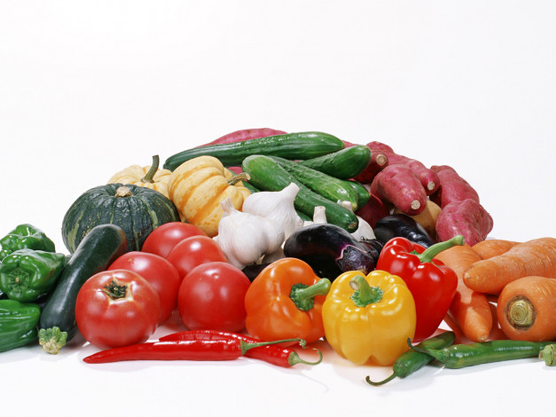 Обои картинки фото еда, овощи, помидоры, морковь, томаты