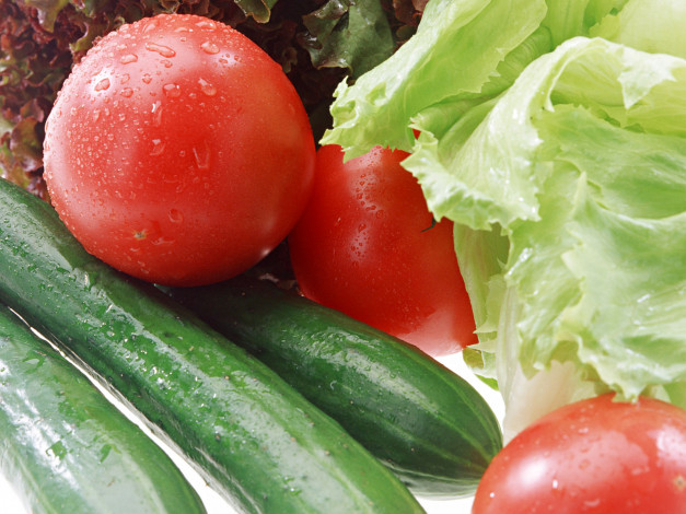 Обои картинки фото еда, овощи, томаты, огурцы, помидоры