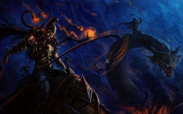 Картинка eastern dragon rider by ghassem farhany фэнтези драконы