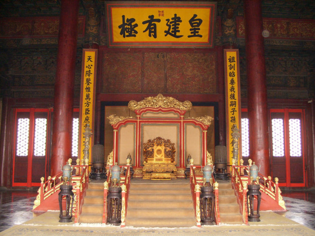 Обои картинки фото интерьер, убранство, роспись, храма, пекин