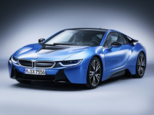 Картинка автомобили bmw package pure impulse i8 синий 2014г