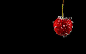 Картинка еда вишня +черешня фон пузырьки ягода
