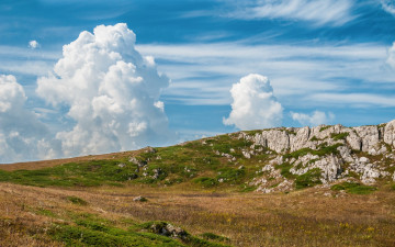 Картинка природа горы облака небо гора crimea chater-dag - massif ukraine