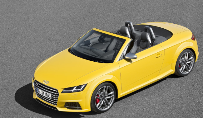 Обои картинки фото автомобили, audi, tfsi, желтый, roadster, 2-0, 2014, tt, 8s, s-line, quattro