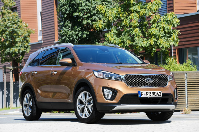 Обои картинки фото автомобили, kia, коричневый, 2014г, um, ecodynamics, sorento