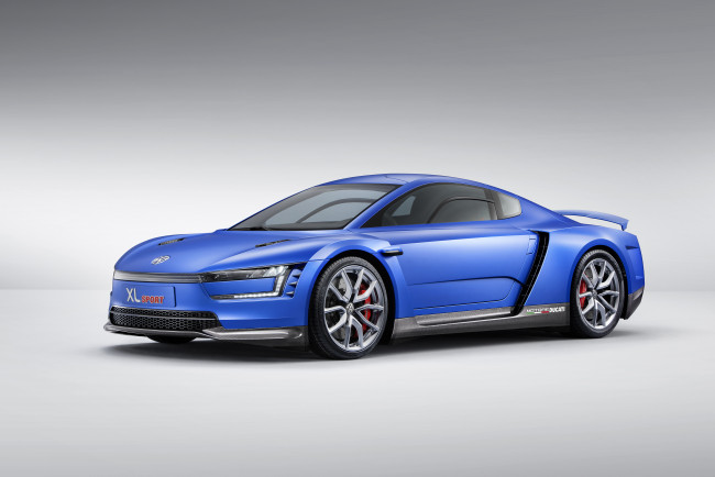 Обои картинки фото автомобили, volkswagen, concept, 2014г, синий, sport, xl
