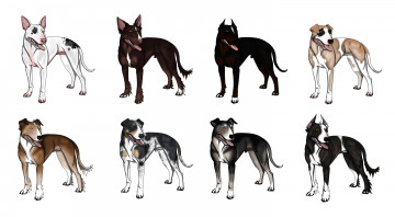 Картинка рисованное животные +собаки взгляд лес собаки