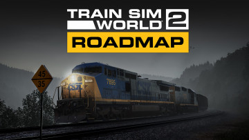 обоя видео игры, train sim world 2, поезда, железная, дорога, лес, горы, туман, знак