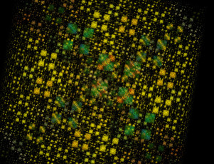 Картинка 3д графика fractal фракталы желтый зелёный