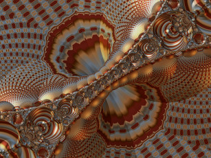 Картинка 3д графика fractal фракталы коричневый абстракция