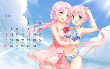 обоя календари, аниме, девушки
