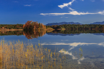 Картинка oster lakes bavaria germany природа реки озера отражение горы германия озеро осень лес бавария