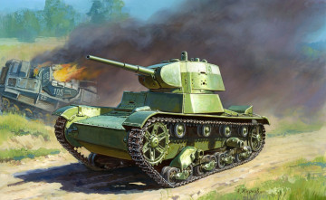 Картинка рисованные армия пехотный легкий а жирнов художник ww2 вов танка английского на  основе создан танк советский mk e виккерс т-26