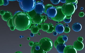 Картинка 3д графика шары голубой зеленый