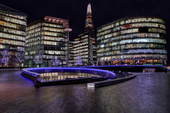 Картинка more+london+riverside города лондон+ великобритания огни ночь площадь здания
