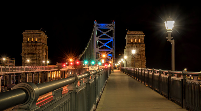 Обои картинки фото города, - мосты, огни, ночь