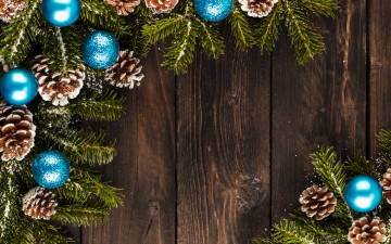 Картинка праздничные -+разное+ новый+год wood new year ветки ели fir tree merry xmas decoration balls christmas рождество новый год шары украшения
