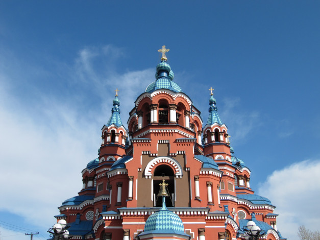 Обои картинки фото казанский собор иркутск, города, - православные церкви,  монастыри, православие, россия, церковь, иркутск, казанский, собор