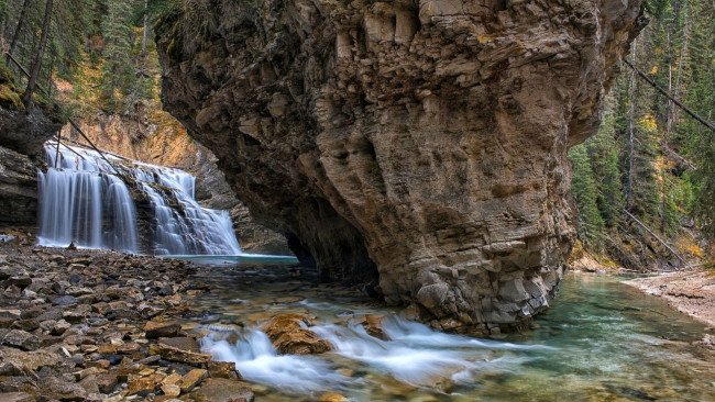 Обои картинки фото природа, водопады, камни, река