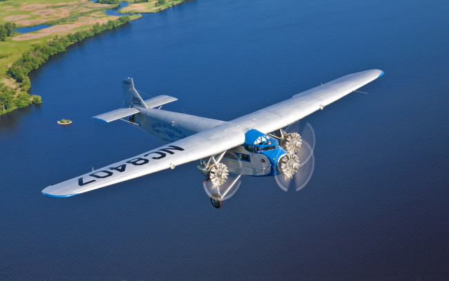 Обои картинки фото авиация, лёгкие одномоторные самолёты, ford, tri, motor, планер, небо
