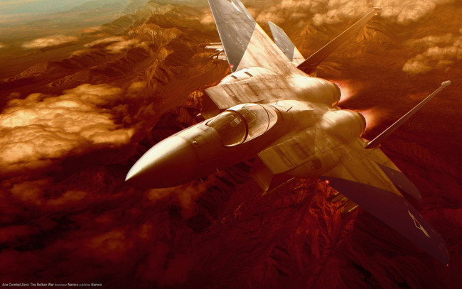 Обои картинки фото видео игры, ace combat zero,  the belkan war, самолет, небо, полет, горы
