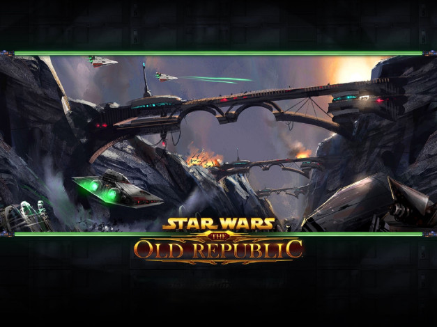 Обои картинки фото видео игры, star wars,  the old republic, мосты, транспорт, скалы