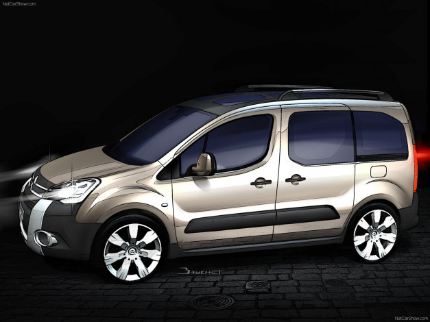 Обои картинки фото citroen, berlingo, multispace, 2009, автомобили, рисованные